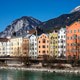 Riverside of Innsbruck at the Inn river Riverside of Innsbruck at the Inn river - PhotoDune Item for Sale