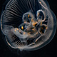 Moon Jellyfish moving around in darkened deepwater tank, Osaka Aquarium Kaiyukan Moon Jellyfish moving around in darkened deepwater tank, Osaka Aquarium Kaiyukan - PhotoDune Item for Sale