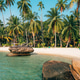 Tropical Beach Landscape with Rocks Tropical Beach Landscape with Rocks - PhotoDune Item for Sale