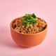Fried Rice With Vegetables in Brown Bowl on Pink Fried Rice With Vegetables in Brown Bowl on Pink - PhotoDune Item for Sale