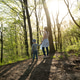 Young mother and four year old toddler son looking at beautiful view standing in forest. Young mother and four year old toddler son looking at beautiful view standing in forest. - PhotoDune Item for Sale