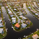 Sunset aerial view of luxurious waterfront mansions in Florida. Sunset aerial view of luxurious waterfront mansions in Florida. - PhotoDune Item for Sale