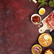 Wine and Charcuterie Corner on Dark Rustic Background Wine and Charcuterie Corner on Dark Rustic Background - PhotoDune Item for Sale