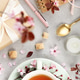 Spring Tea Flat Lay with Blossoms, Notebook, Gift and Glasses Spring Tea Flat Lay with Blossoms, Notebook, Gift and Glasses - PhotoDune Item for Sale