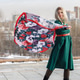 A young woman in a military dress and cap holds a beautiful fluttering scarf in a city square on May A young woman in a military dress and cap holds a beautiful fluttering scarf in a city square on May - PhotoDune Item for Sale