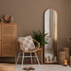 Creative composition of bedroom interior with mirror, stylish bed, yellow and orange bedding, braide Creative composition of bedroom interior with mirror, stylish bed, yellow and orange bedding, braide - PhotoDune Item for Sale