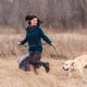 Happy woman with lovely dog Happy woman with lovely dog - PhotoDune Item for Sale