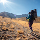 Tourist ascending path to Erdzhiyas volcano Tourist ascending path to Erdzhiyas volcano - PhotoDune Item for Sale