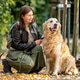 Happy Young Woman With Dog Happy Young Woman With Dog - PhotoDune Item for Sale
