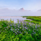 Summer landscape of the Lofoten Islands, Norway. Mist and midnight sun. Summer landscape of the Lofoten Islands, Norway. Mist and midnight sun. - PhotoDune Item for Sale