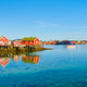 View of a traditional moss-roof house on the Lofoten Islands, Norway. View of a traditional moss-roof house on the Lofoten Islands, Norway. - PhotoDune Item for Sale