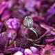 Beautiful silver ring with pink stone on a background of dry purple flowers. Handcraft precious item Beautiful silver ring with pink stone on a background of dry purple flowers. Handcraft precious item - PhotoDune Item for Sale