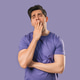 Tired Adult Man Yawning in Studio On Purple Background. Fatigue, exhaustion Tired Adult Man Yawning in Studio On Purple Background. Fatigue, exhaustion - PhotoDune Item for Sale