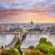 Gorgeous cityscape of Budapest with Szechenyi Chain bridge over Danube river. Gorgeous cityscape of Budapest with Szechenyi Chain bridge over Danube river. - PhotoDune Item for Sale