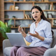 Woman experiencing shock and frustration shopping online with credit card Woman experiencing shock and frustration shopping online with credit card - PhotoDune Item for Sale