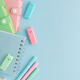 Pastel colored school supplies with cute bear designs Pastel colored school supplies with cute bear designs - PhotoDune Item for Sale