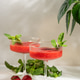 Two strawberry cocktails garnished with fresh mint for summer Two strawberry cocktails garnished with fresh mint for summer - PhotoDune Item for Sale
