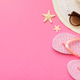 Summer vacation concept flat lay. straw hat beach accessories and towel top view. Space for text. tr Summer vacation concept flat lay. straw hat beach accessories and towel top view. Space for text. tr - PhotoDune Item for Sale