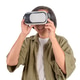 Happy senior Asian woman wearing VR headset glasses watching metaverse game on white background. Eld Happy senior Asian woman wearing VR headset glasses watching metaverse game on white background. Eld - PhotoDune Item for Sale