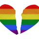 Broken rainbow heart symbol representing LGBTQ relationship struggles, separation, and emotional los Broken rainbow heart symbol representing LGBTQ relationship struggles, separation, and emotional los - PhotoDune Item for Sale