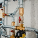 Plumbing system with heat pump pipes and valves Plumbing system with heat pump pipes and valves - PhotoDune Item for Sale