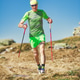 Male Trail Runner with Poles on Mountain Path Male Trail Runner with Poles on Mountain Path - PhotoDune Item for Sale
