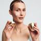 Young woman studio portrait, skincare beauty routine on face, holding cosmetics jar, serum jar and Young woman studio portrait, skincare beauty routine on face, holding cosmetics jar, serum jar and - PhotoDune Item for Sale
