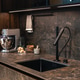 Modern kitchen with luxurious dark marble countertop. Modern kitchen with luxurious dark marble countertop. - PhotoDune Item for Sale