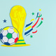 Football world championship trophy and soccer ball symbolizing global victory and sporting glory Football world championship trophy and soccer ball symbolizing global victory and sporting glory - PhotoDune Item for Sale