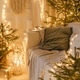 Interior bedrooms in Scandinavian style, decorated for the Christmas holidays. Live ate in the inter Interior bedrooms in Scandinavian style, decorated for the Christmas holidays. Live ate in the inter - PhotoDune Item for Sale