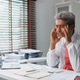 Stressed businessman feeling headache pain at office desk Stressed businessman feeling headache pain at office desk - PhotoDune Item for Sale