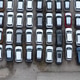 Suv cars parked in ordered rows at an automotive depot, illustrating the logistics and supply chain Suv cars parked in ordered rows at an automotive depot, illustrating the logistics and supply chain - PhotoDune Item for Sale