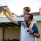Playing with toy plane, sitting on father's shoulders. Happy family father and son playing and laugh Playing with toy plane, sitting on father's shoulders. Happy family father and son playing and laugh - PhotoDune Item for Sale