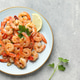 Tasty grilled shrimps with spices on grey table, top view. Space for text Tasty grilled shrimps with spices on grey table, top view. Space for text - PhotoDune Item for Sale