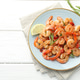 Tasty grilled shrimps with spices on white wooden table, flat lay. Space for text Tasty grilled shrimps with spices on white wooden table, flat lay. Space for text - PhotoDune Item for Sale