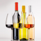Different wine bottles and glasses on white background Different wine bottles and glasses on white background - PhotoDune Item for Sale