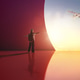 Traveler Welcoming Adventure as Airplane Takes Off into Sunset Traveler Welcoming Adventure as Airplane Takes Off into Sunset - PhotoDune Item for Sale