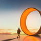 Man Walking Toward Giant Illuminated Ring at Sunrise. Abstract Concept of Opportunity Man Walking Toward Giant Illuminated Ring at Sunrise. Abstract Concept of Opportunity - PhotoDune Item for Sale