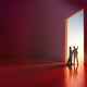 Silhouetted Business People Entering Bright Future Through Doorway, Abstract Minimalist Concept Silhouetted Business People Entering Bright Future Through Doorway, Abstract Minimalist Concept - PhotoDune Item for Sale