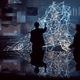 Businessman Interacting with Futuristic Data Visualization and Artificial intelligence interface Businessman Interacting with Futuristic Data Visualization and Artificial intelligence interface - PhotoDune Item for Sale