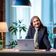 Senior Indian female executive smiling with folded hands and thumbs up at office workstation Senior Indian female executive smiling with folded hands and thumbs up at office workstation - PhotoDune Item for Sale