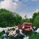 Garbage scattered in a green area with old furniture and trash around the trees Garbage scattered in a green area with old furniture and trash around the trees - PhotoDune Item for Sale