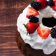 Homemade bundt cake with whipped cream strawberries and blackberries Homemade bundt cake with whipped cream strawberries and blackberries - PhotoDune Item for Sale