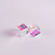 Two transparent cubic prisms with beautiful multi-colored faces on a white background. A copy of the Two transparent cubic prisms with beautiful multi-colored faces on a white background. A copy of the - PhotoDune Item for Sale