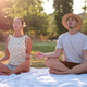 Couple practicing yoga Couple practicing yoga - PhotoDune Item for Sale
