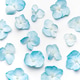 Blue hydrangea petals scatter on white background Blue hydrangea petals scatter on white background - PhotoDune Item for Sale
