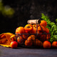Fresh ripe apricots on dark background. Fresh ripe apricots on dark background. - PhotoDune Item for Sale
