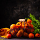 Fresh ripe apricots on dark background. Fresh ripe apricots on dark background. - PhotoDune Item for Sale