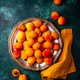 Fresh ripe apricots on dark background. Fresh ripe apricots on dark background. - PhotoDune Item for Sale