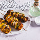 Meat and potatoes baked on skewers in an air fryer on a plate on the table web banner Meat and potatoes baked on skewers in an air fryer on a plate on the table web banner - PhotoDune Item for Sale